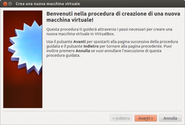 VirtualBox - Wizard nuova Macchina Virtuale