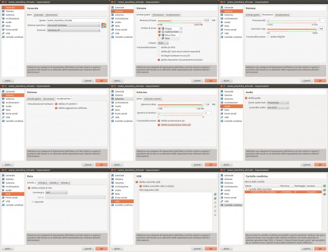 VirtualBox - Configurazione VM