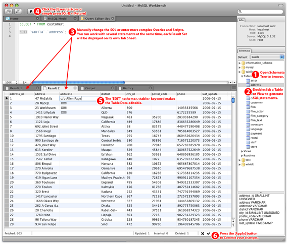 MySQL Workbench sql editor