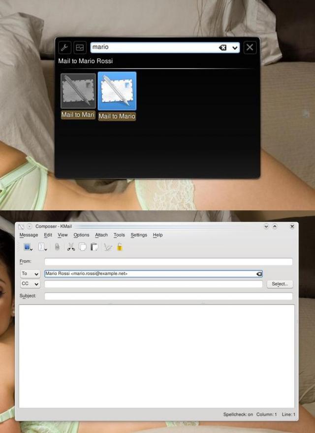 KDE4, spedire email con krunner